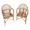 Pair of rattan armchairs