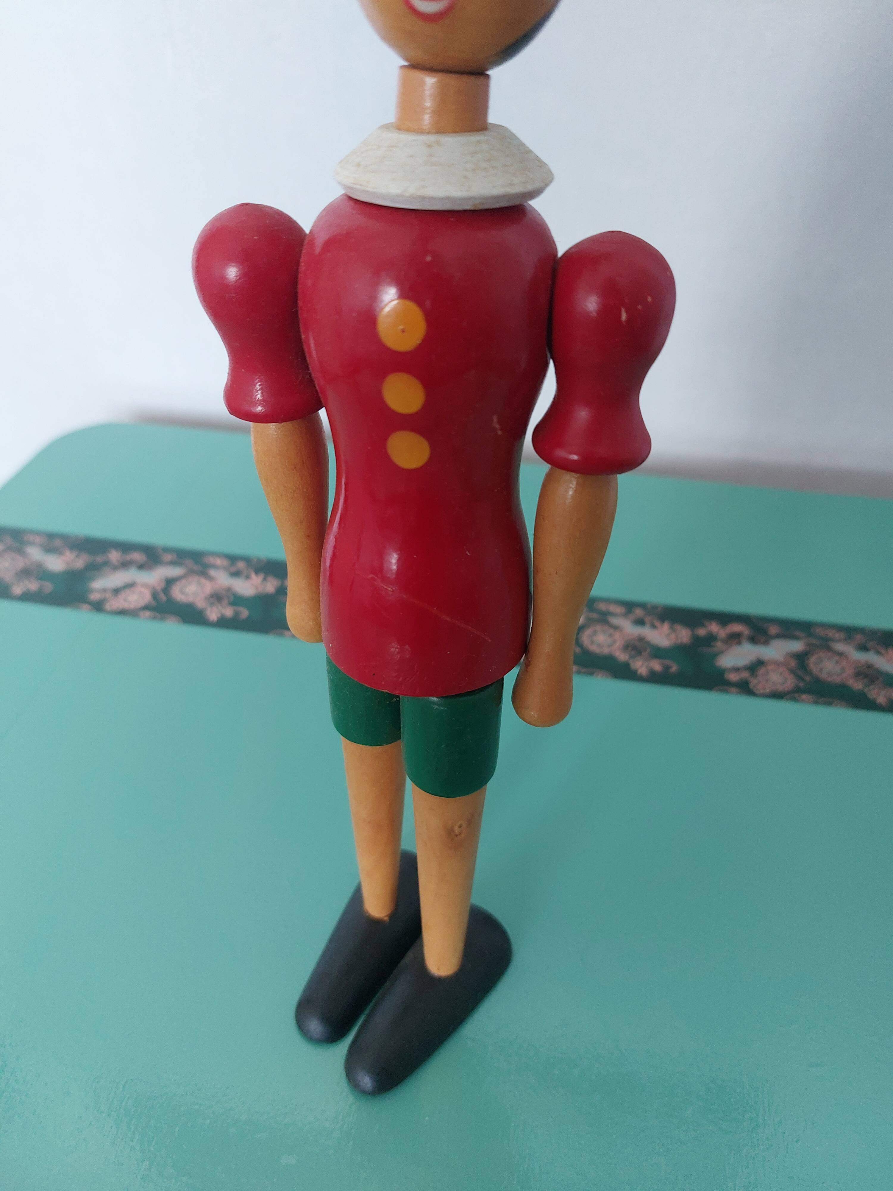 Wooden toy featuring Pinocchio