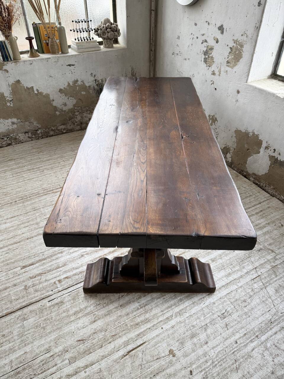 Table de monastère XXL en chêne, 19ème s.