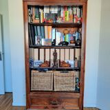 Walnut cabinet with Louis Philippe mirror door