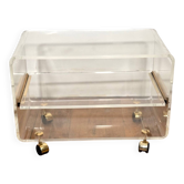 Transparent plexiglass roller table