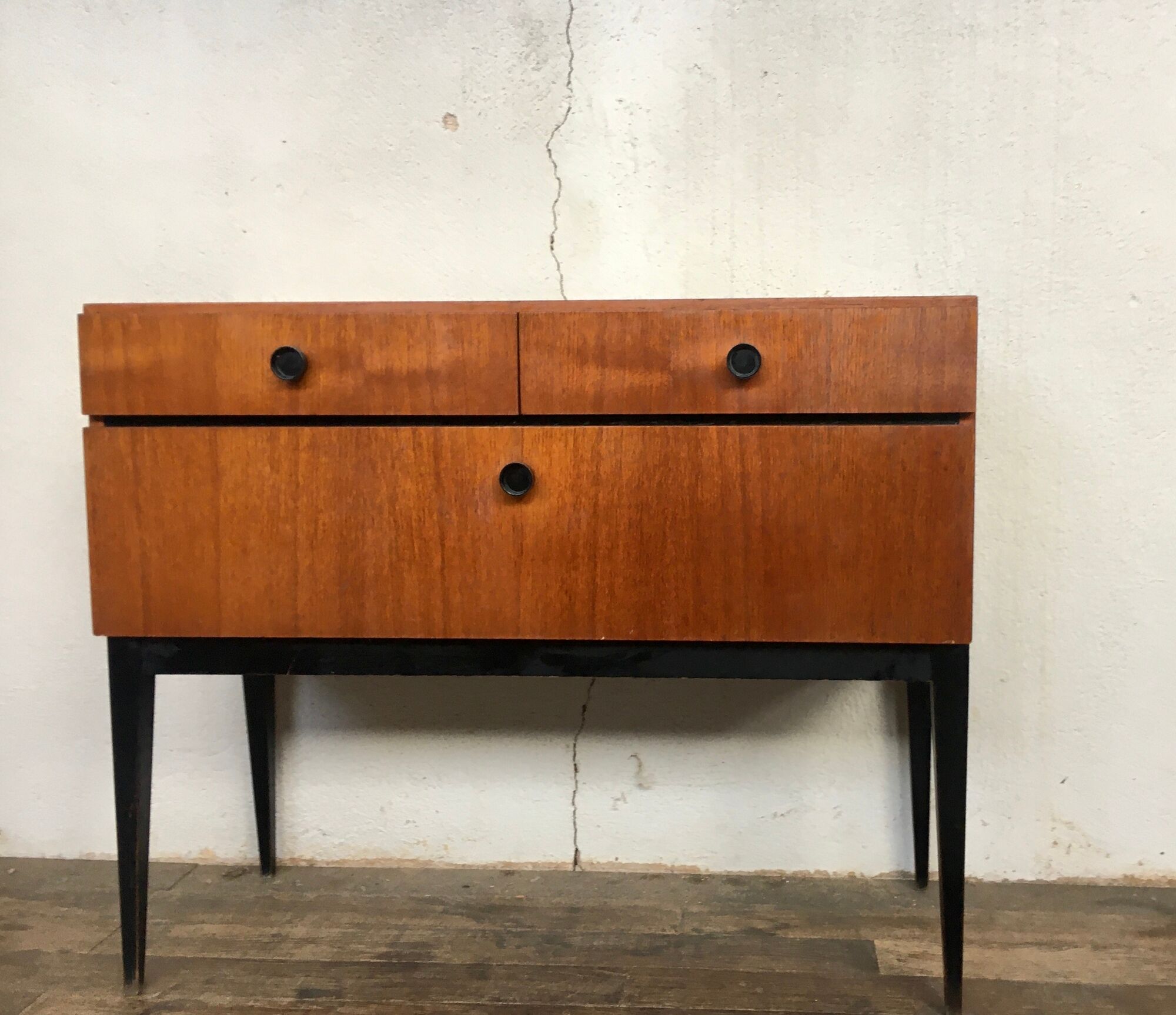 Enfilade kama / meuble tv / hifi commode vintage - teck - 50/60 - legrand design