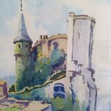 Watercolor signed, artist label on the back Valence, André Raynaud