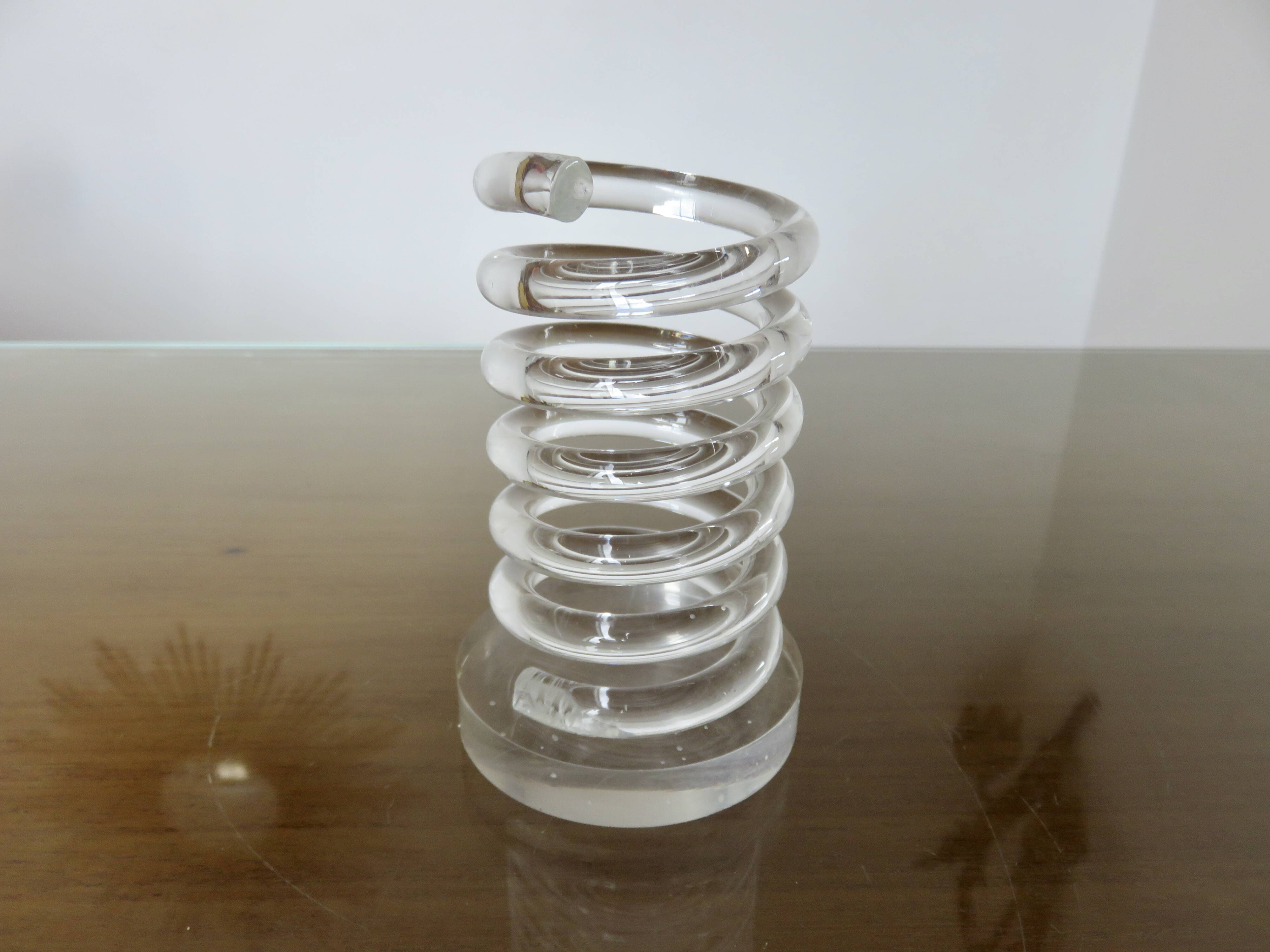 Spring pencil holder in plexiglass 70s 80s