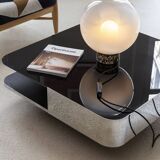 Table basse Lounge Red Edition verre fumé inox