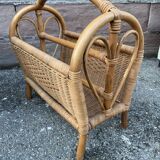 Porte revue rotin vintage