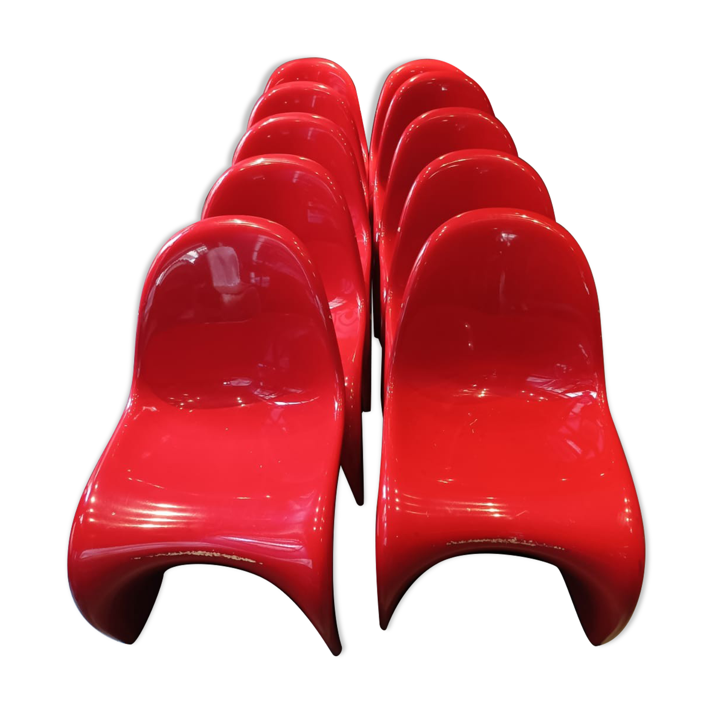 Ten chairs by Verner Panton