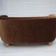 1960s, Danish 2-seater curved sofa, brown furniture velour.