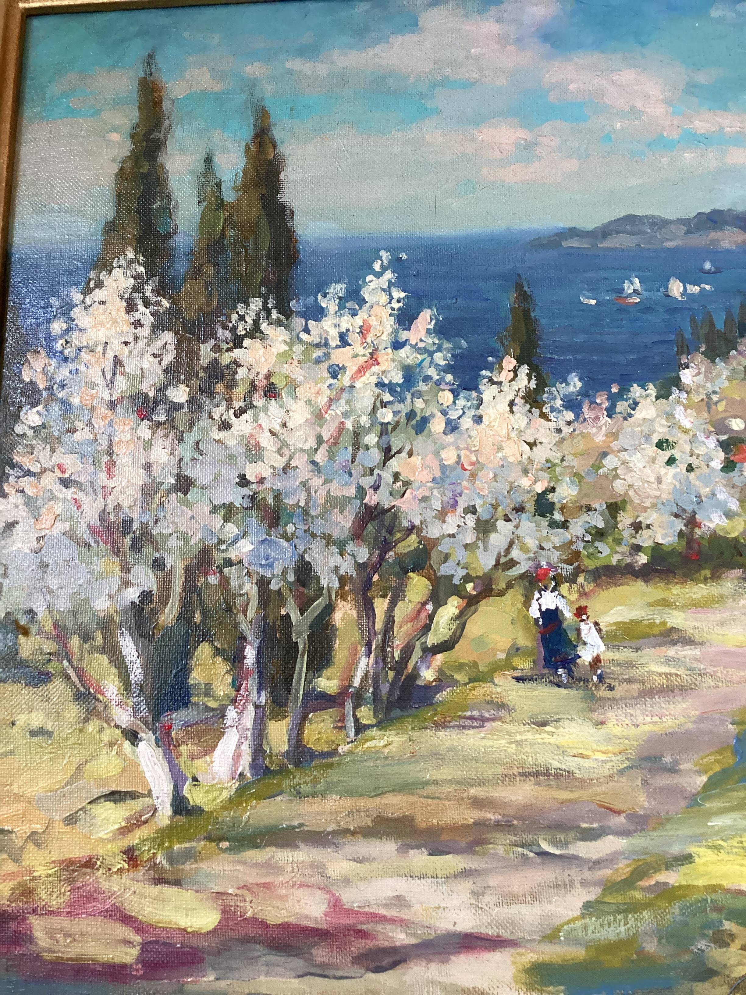 Signed painting Oil on canvas dimensions: height - 52 cm - length - 68 cm