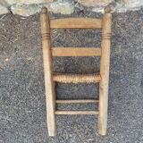 Chaise paillée ancien pour enfant