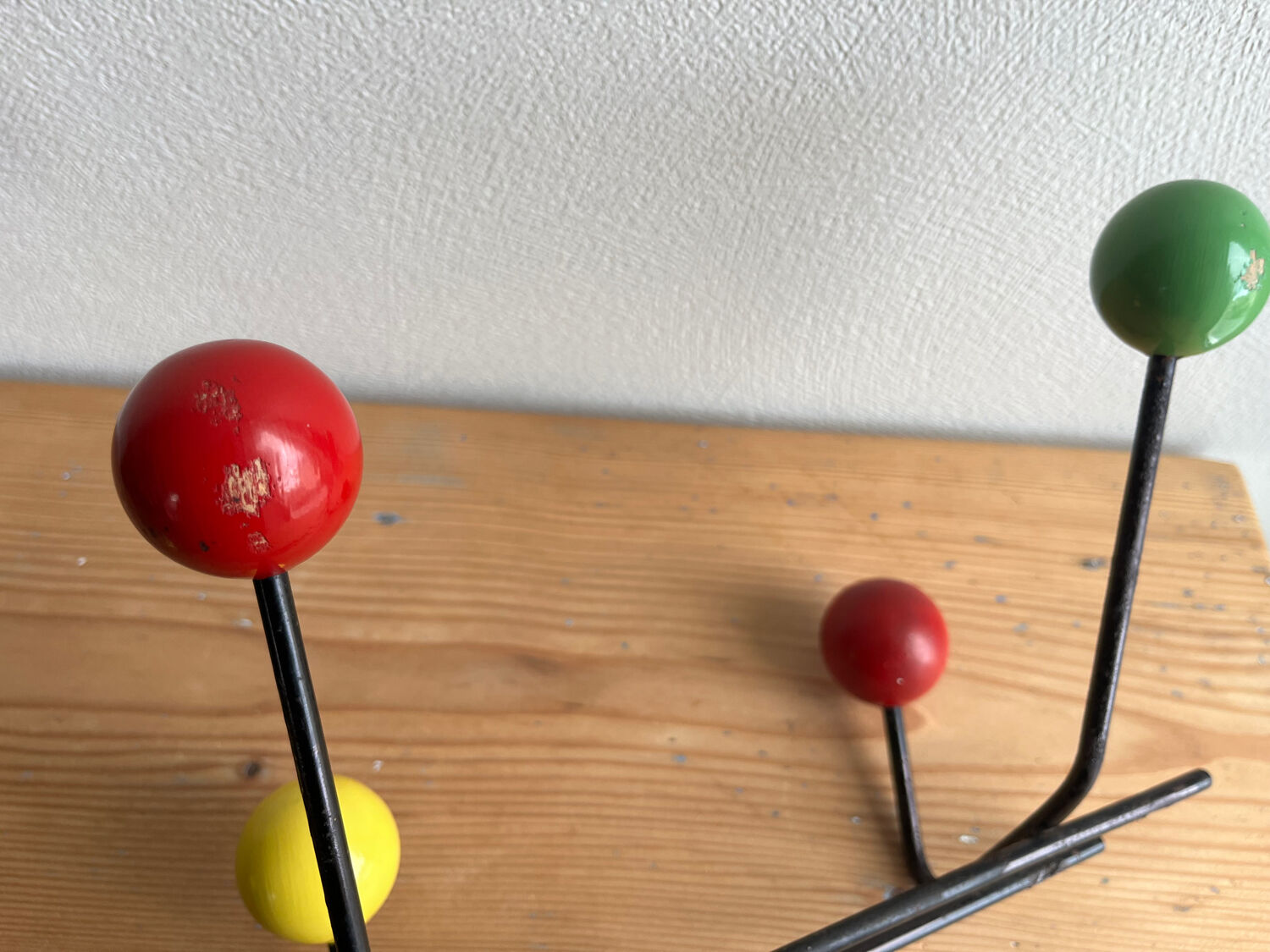 Vintage ball coat rack / hook in colours