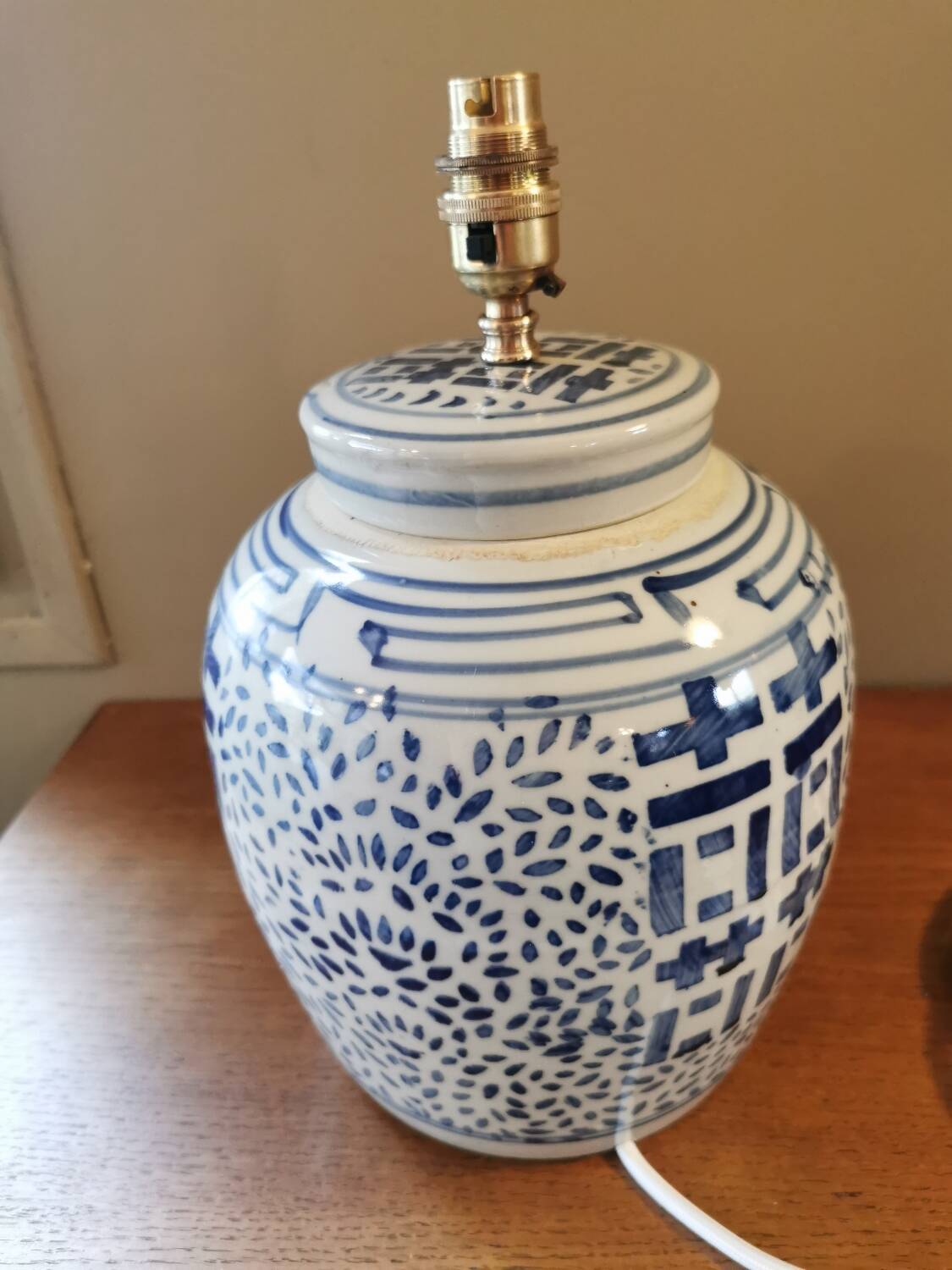 Antique Asian ginger jar lamp base