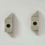 Pair of vintage wall lights, matt white lacquered metal, France 1970
