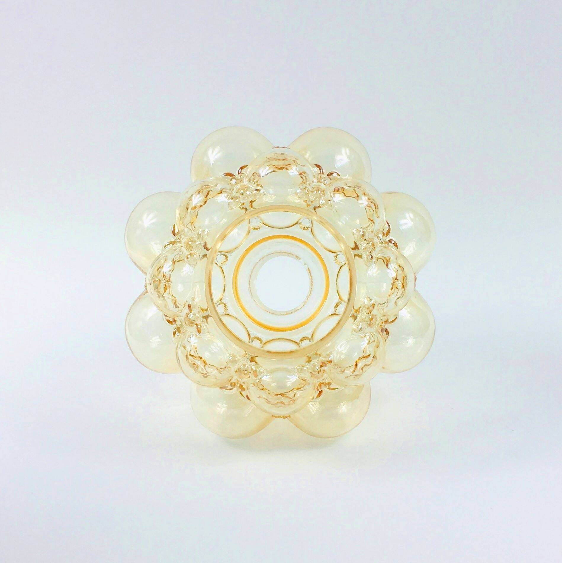 Mid-Century Modern Amber Bubble Glass Ceiling Light by Helena Tynell for Limburg, Germany, 1960s