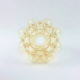 Mid-Century Modern Amber Bubble Glass Ceiling Light by Helena Tynell for Limburg, Germany, 1960s