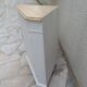 Vintage English furniture in pearl grey, wooden top.