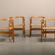 Hans J. Wegner Model PP201 Dining Chairs in Oak and Papercord, PP Møbler