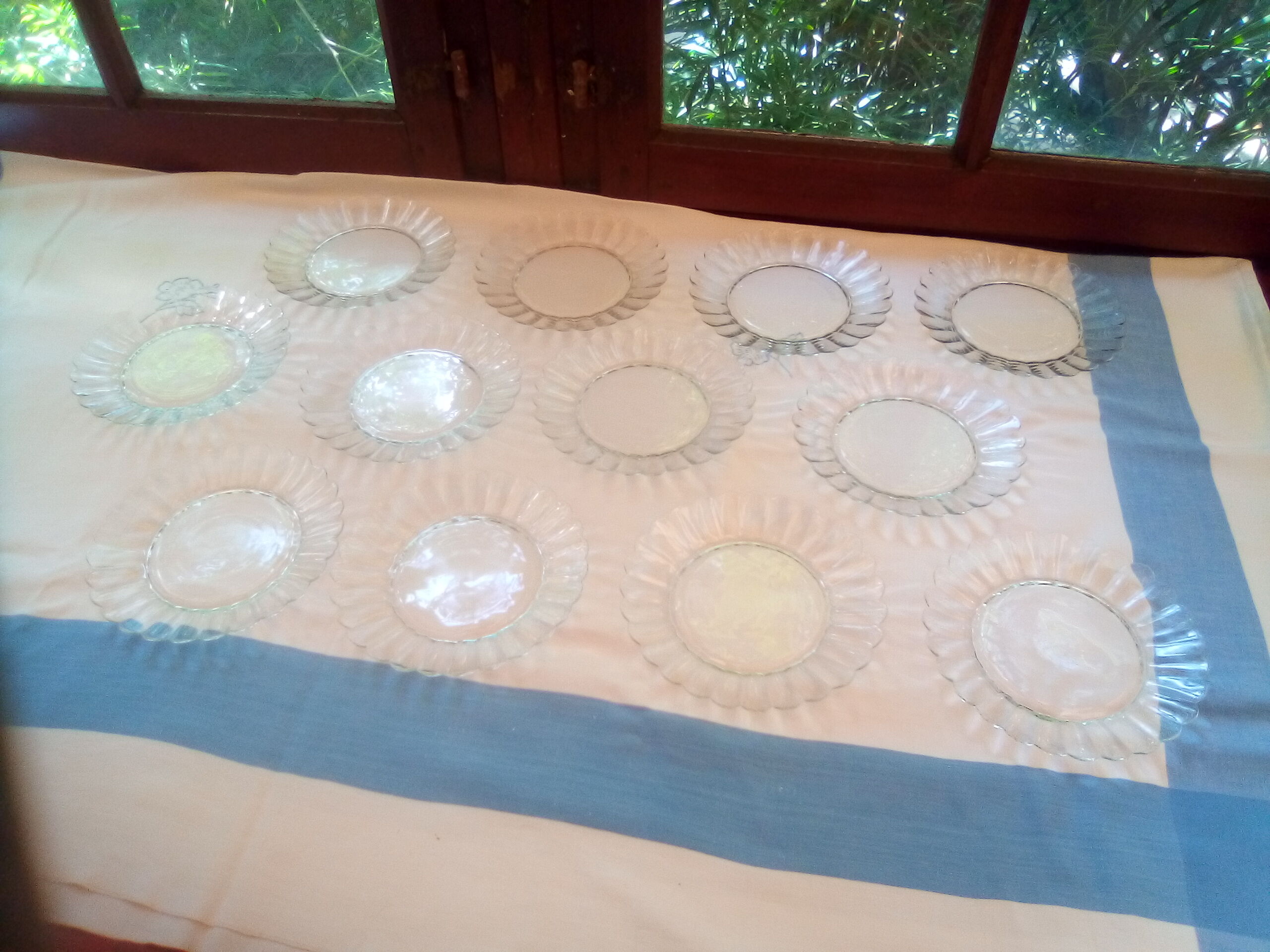 12 daisy dessert plates / Duralex