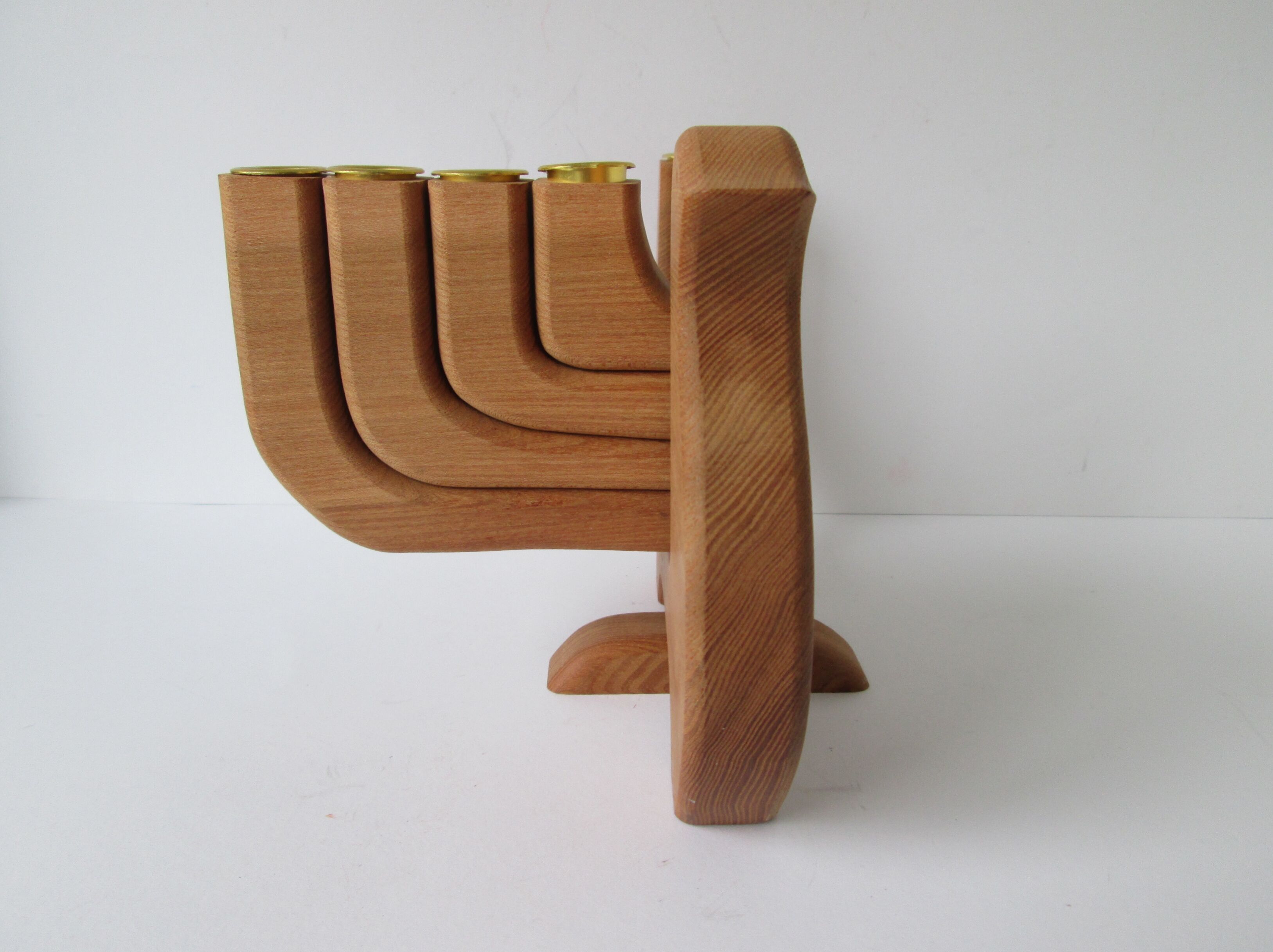 Wooden Swedish design 1970s candle holder (5 candles)  designed by Carl Nelson for Ta i Trä, Uppsala