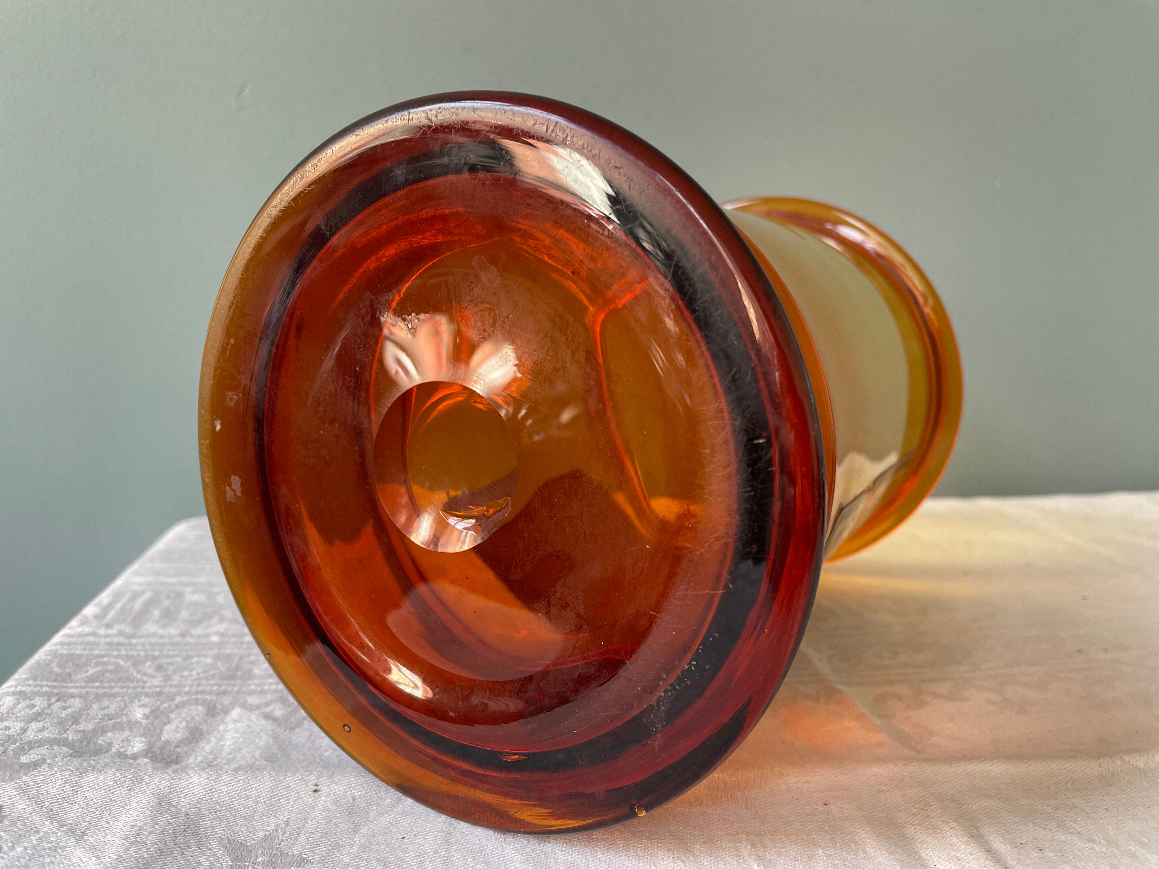 Amber brown glass medicine jar
