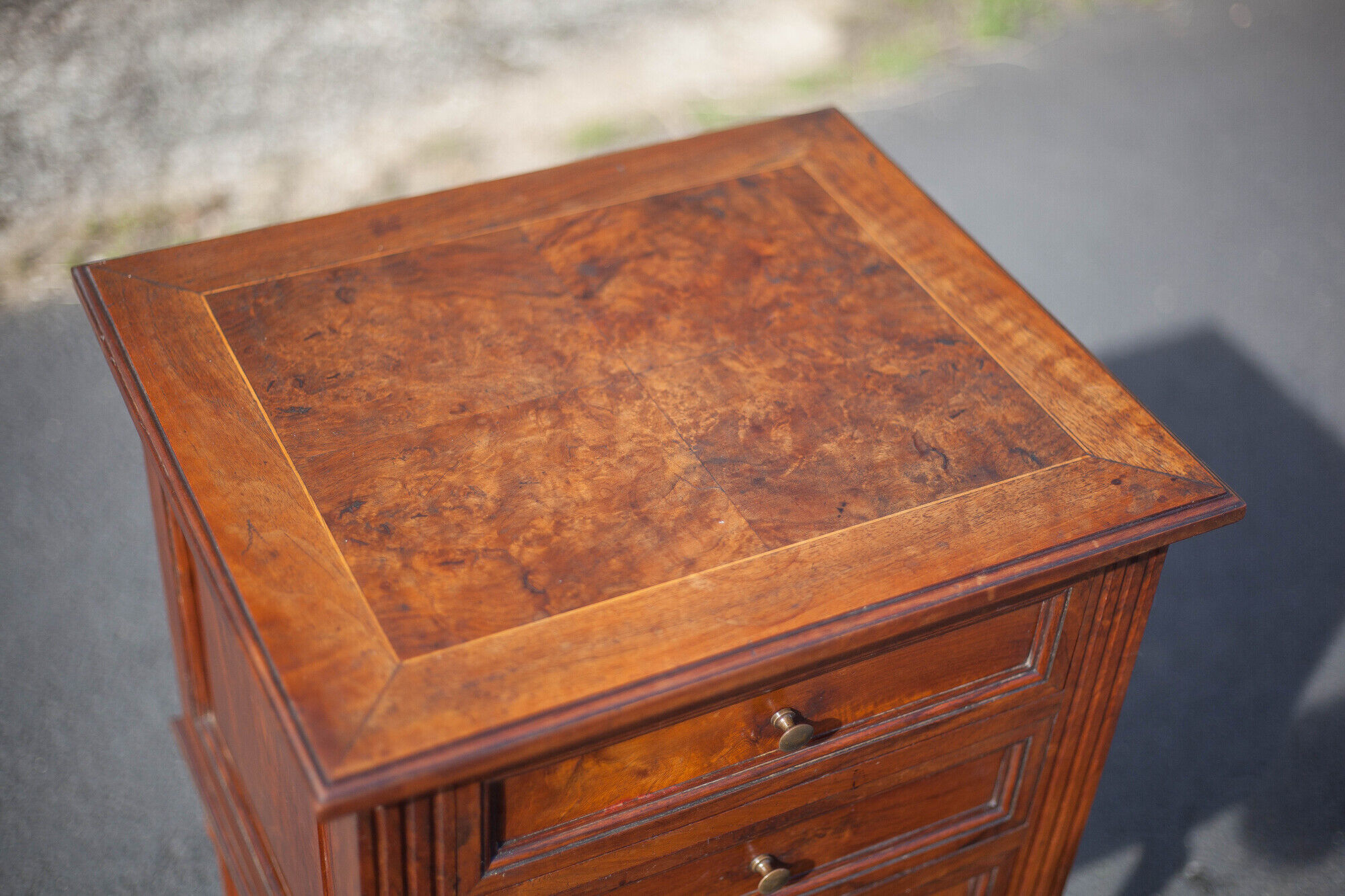 Vintage wood bedside table