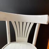 Vintage white lacquered bistro chair