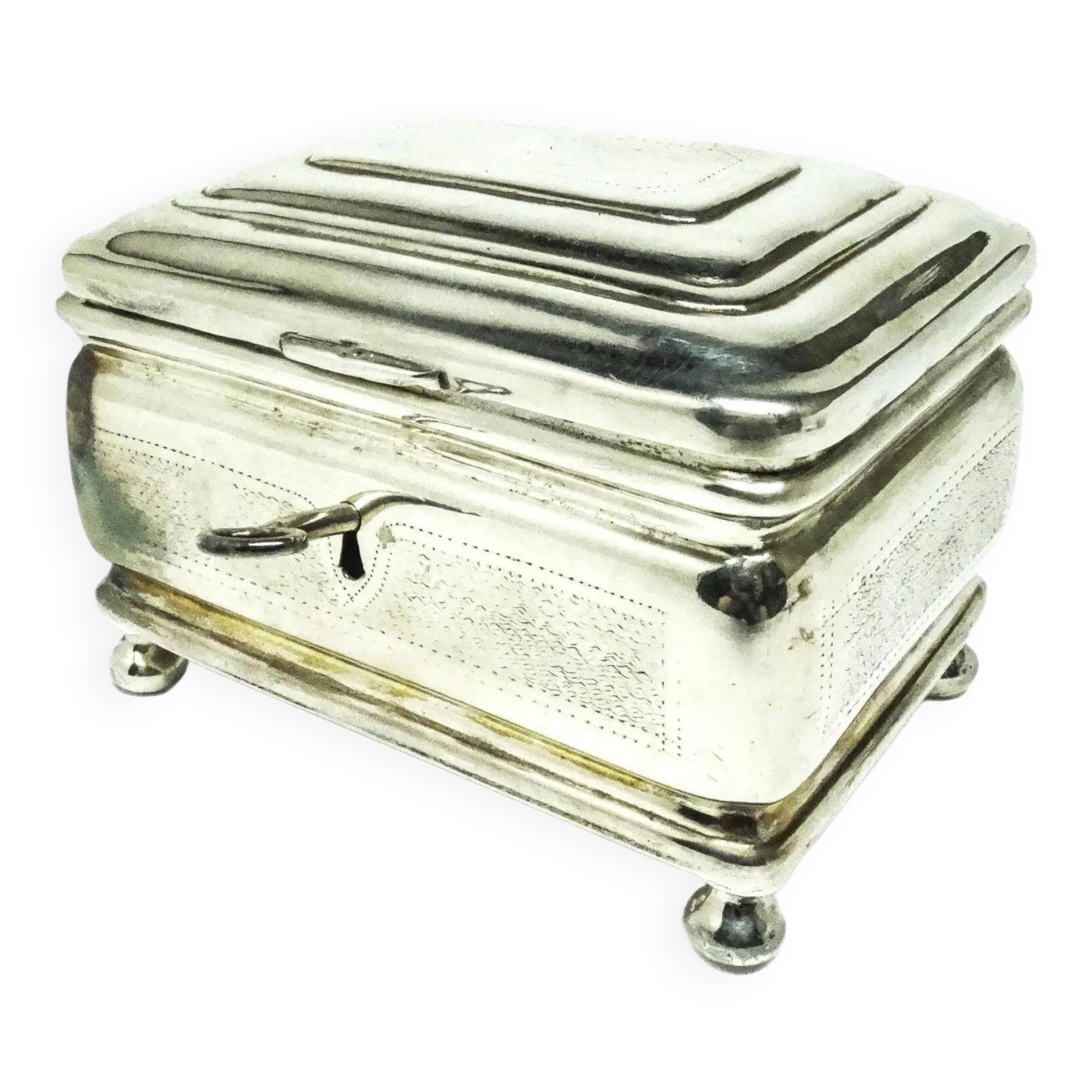 Sugar bowl Eclecticism, silver-plated brass, Poland, 19th century