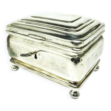 Sugar bowl Eclecticism, silver-plated brass, Poland, 19th century