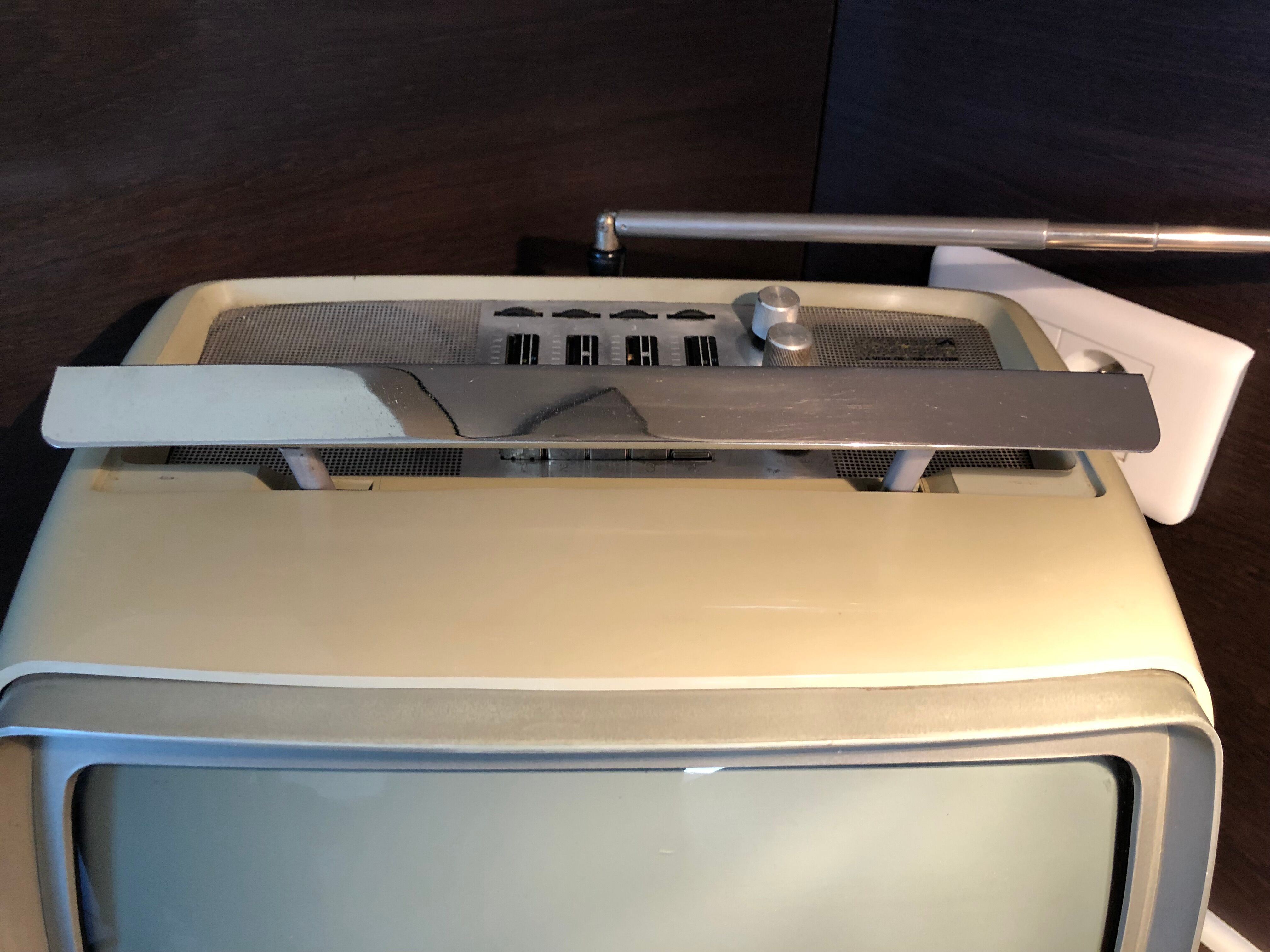 Vintage portable television Pathe Marconi 70s