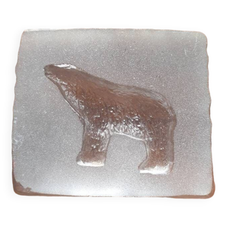 Paperweight bear decor in glass ice cube effect