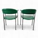 Set of 2 vintage green chairs / armchairs / lounge chairs