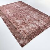 Vintage Pink & Brown Bordered Style Rug, 203x299Cm
