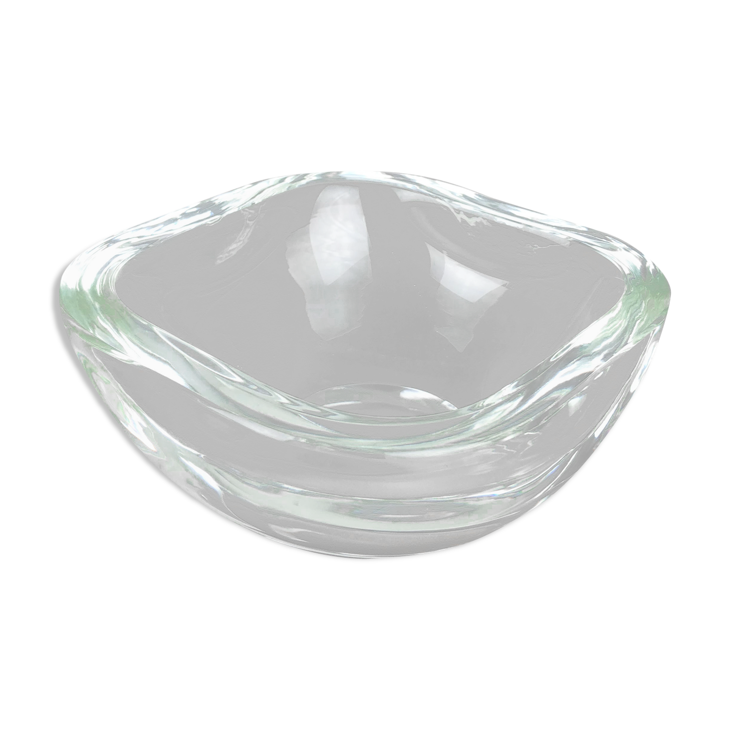 Murano clear glass shell bowl, by Gino Cenedese Italy, 1960