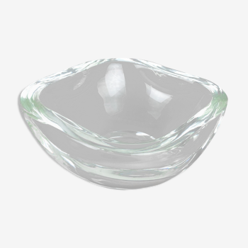 Murano clear glass shell bowl, by Gino Cenedese Italy, 1960