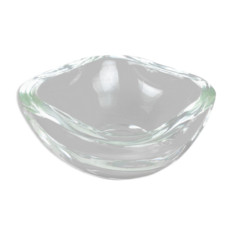 Murano clear glass shell bowl, by Gino Cenedese Italy, 1960