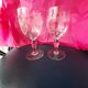 2 Glasses on foot old frieze garland and flowers decoration emma