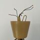 Vintage chandelier with 3 burners in rattan and bamboo