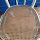 Chair / armchair cannage and wood painted shaby vintage