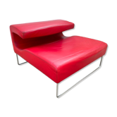 Low seat armchair moroso patricia urquiola red leather rosso ferrari vintage 1999