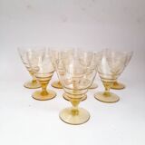 Lot de 8 verres à vin gravés anciens