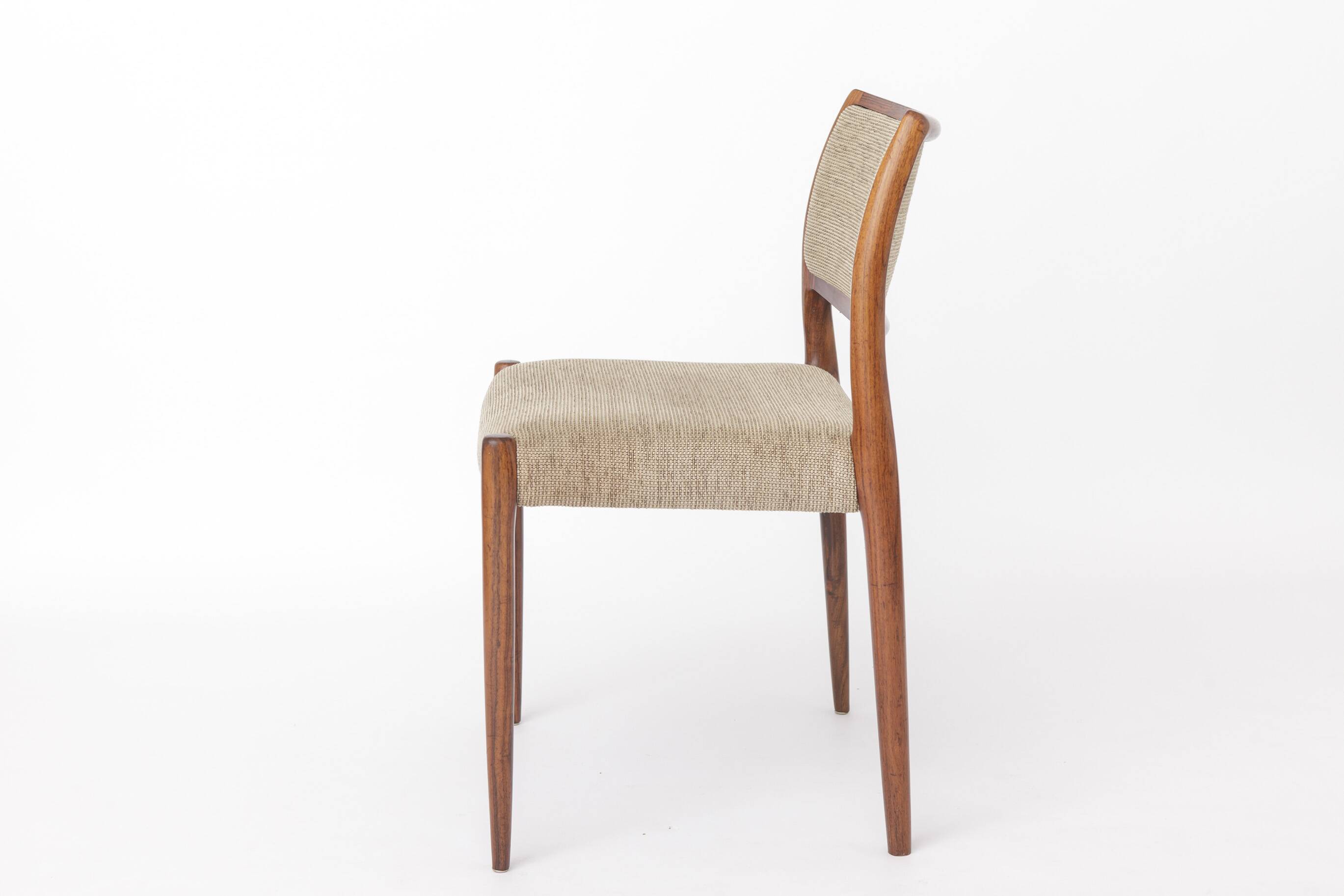 Set of 4 Niels Otto Møller Model 80 Rosewood Dining Chairs, Danish Modern