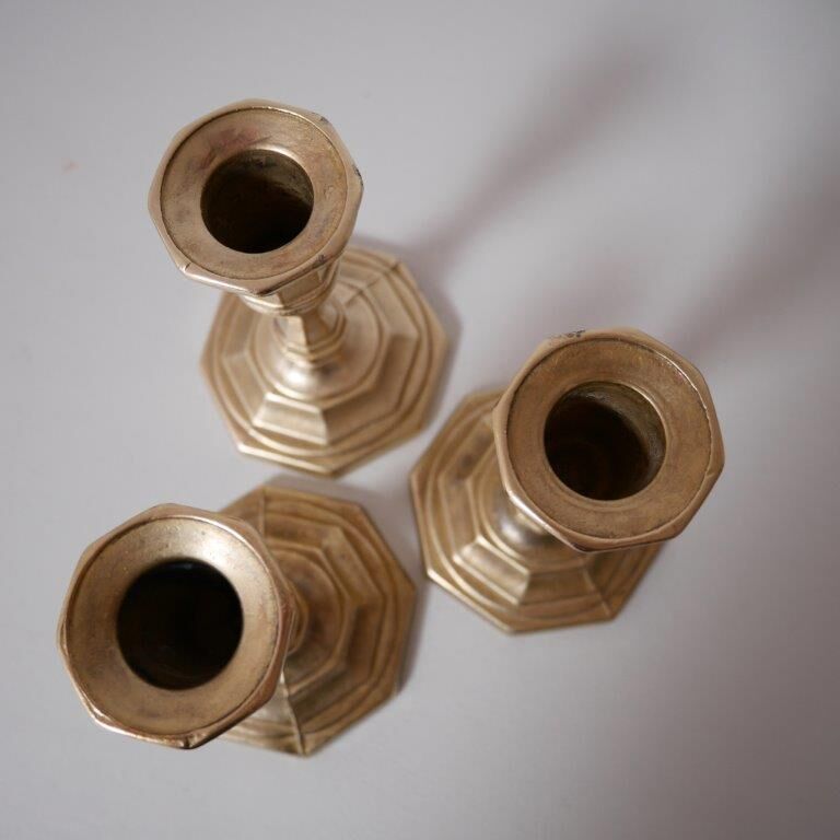 Lot de 3 bougeoirs en laiton Nijhof