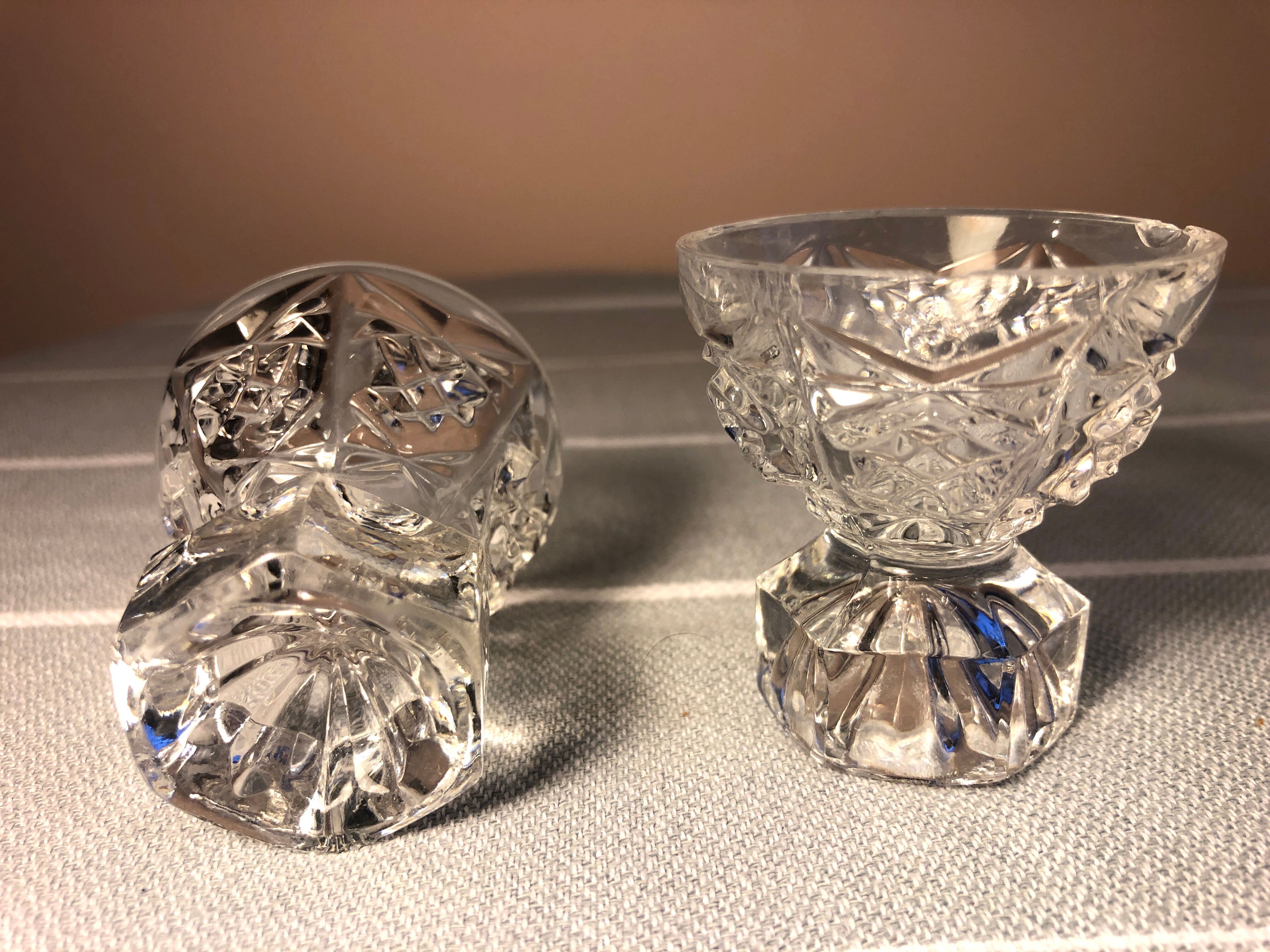 Vintage crystal shells in cut glass