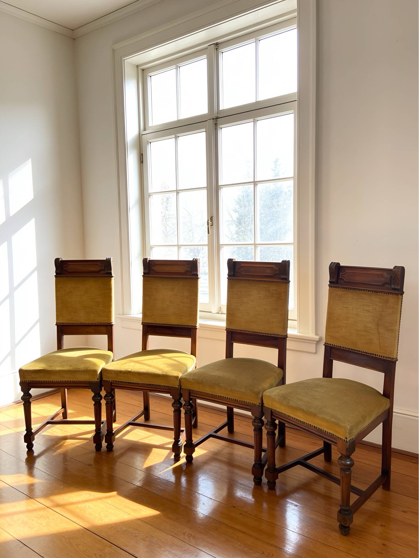 four Victorian dining chairs