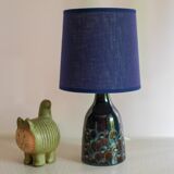 Mid-century modern pottery table lamp with candy glazing from Söholm, Denmark, 1960s
