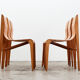 Set of 6 Dining Chairs in Birch Plywood 1970s