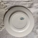 Assiette à dessert ancienne terre de fer Salins modèle Nénuphar