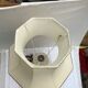 Former Moustiers ceramic lamp - wood base - abat-day vintage beige fabric
