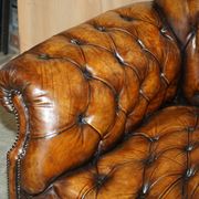 Canapé Chesterfield victorien en cuir serpentin teint à la main