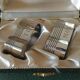 Duo of silver metal towel rings Art Deco style